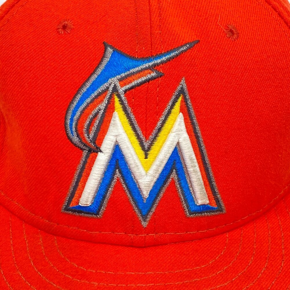 Miami Marlins Fitted 59FIFTY Orange Baseball Cap 7 1/4